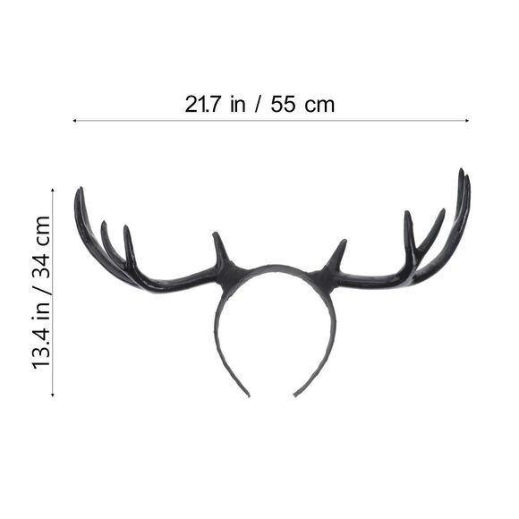 3169 Reindeer Antlers Headband Black Elk Deer Horn Headpiece Long Elk Horn main image 4